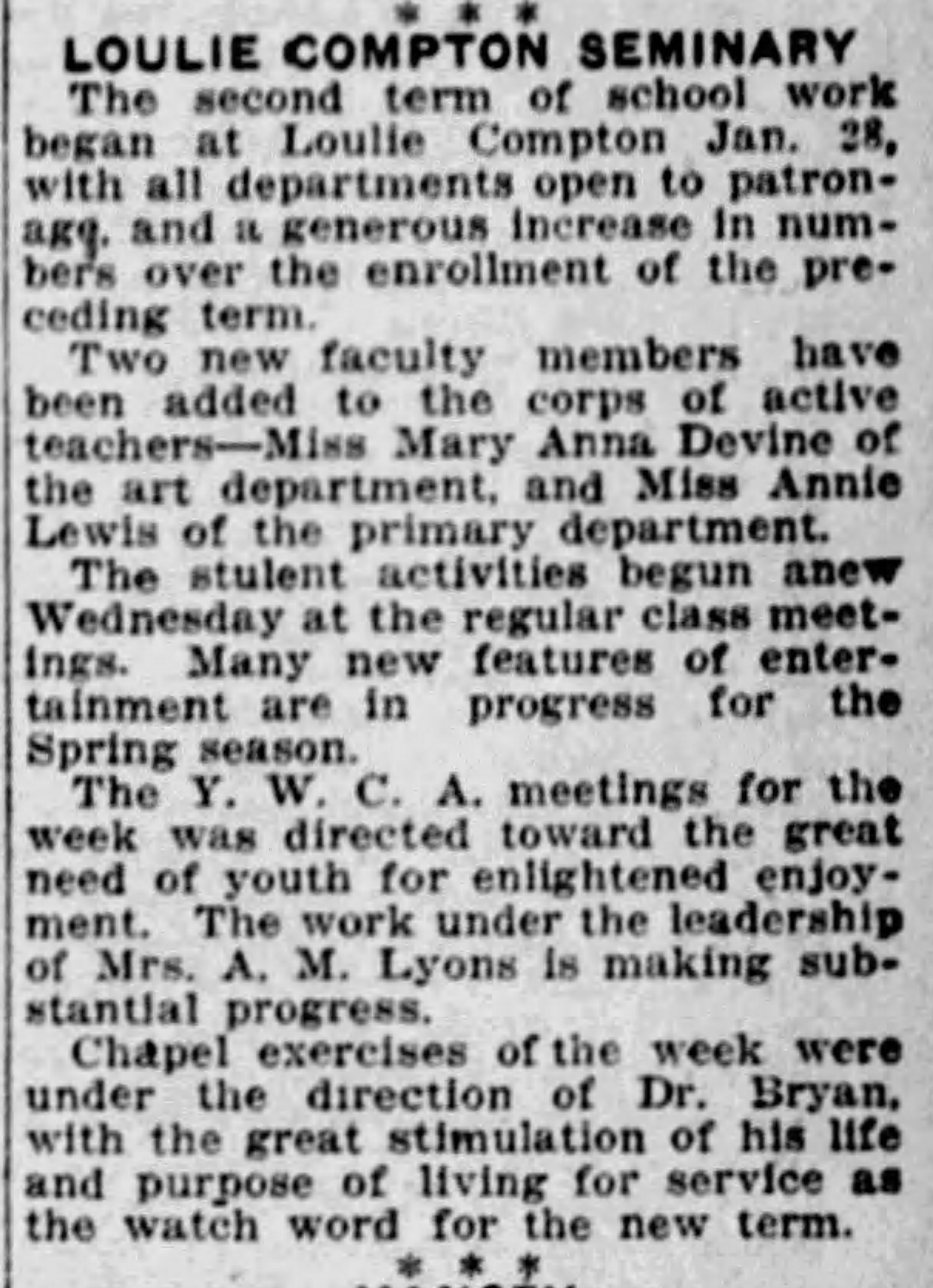 Speaks at Week's Chapel Services